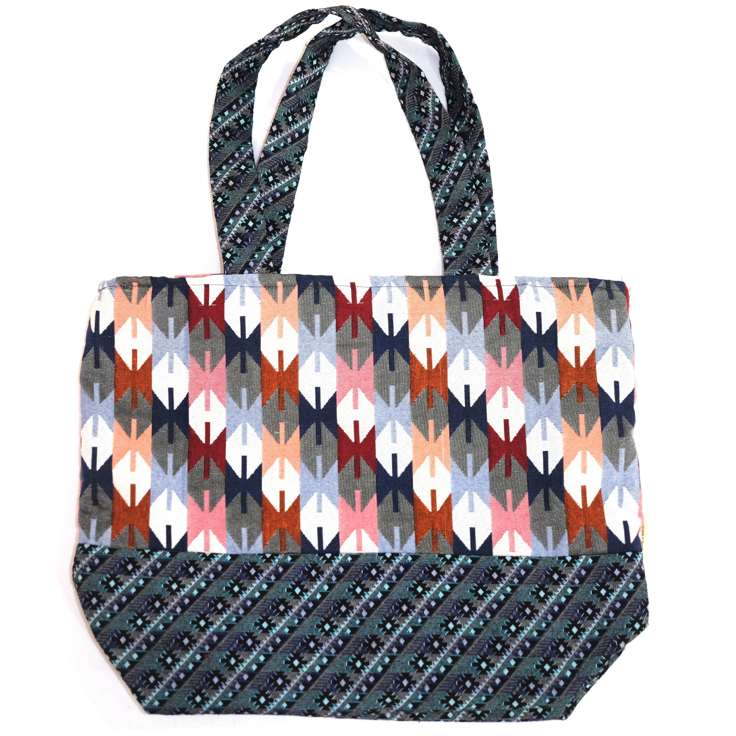 Large Two-Fabric Tote