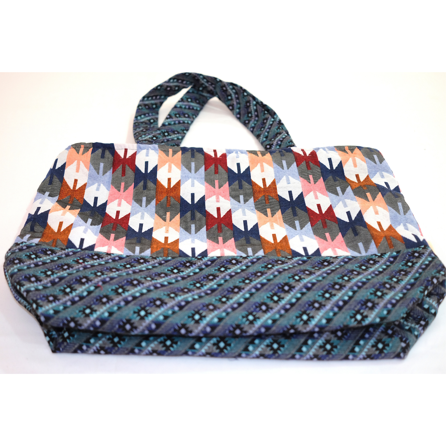 Large Two-Fabric Tote
