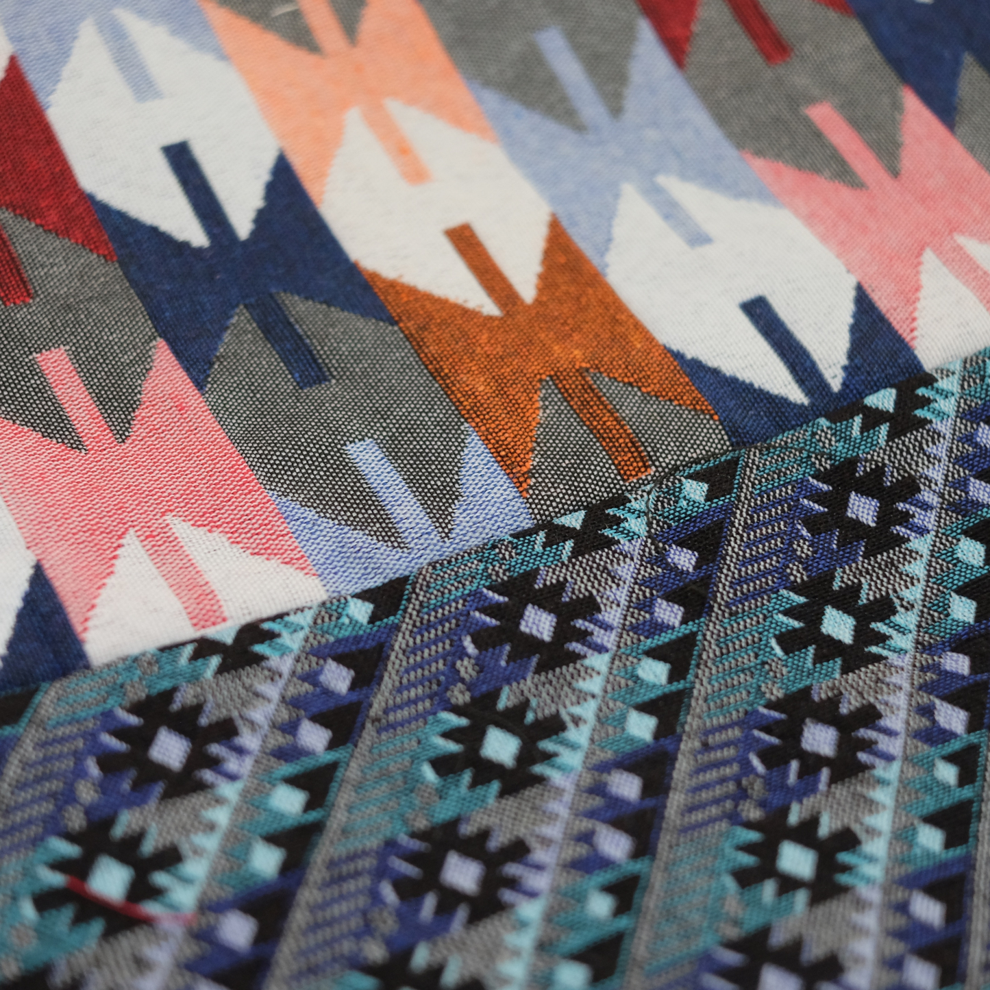 Large Two-Fabric Tote