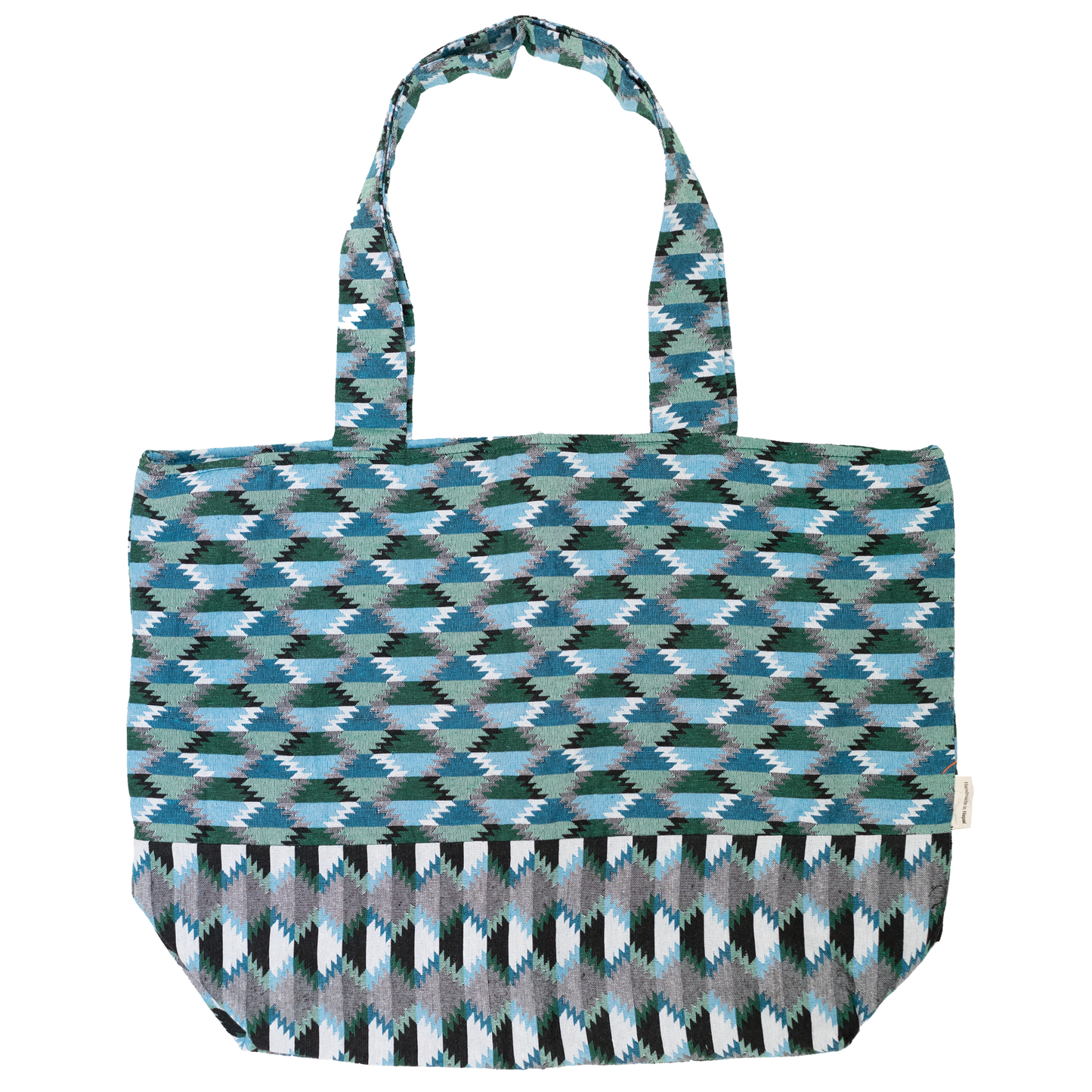 Large Two-Fabric Tote