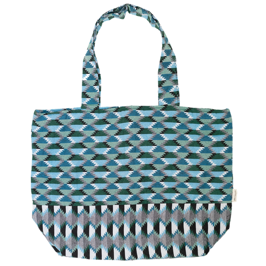 Large Two-Fabric Tote