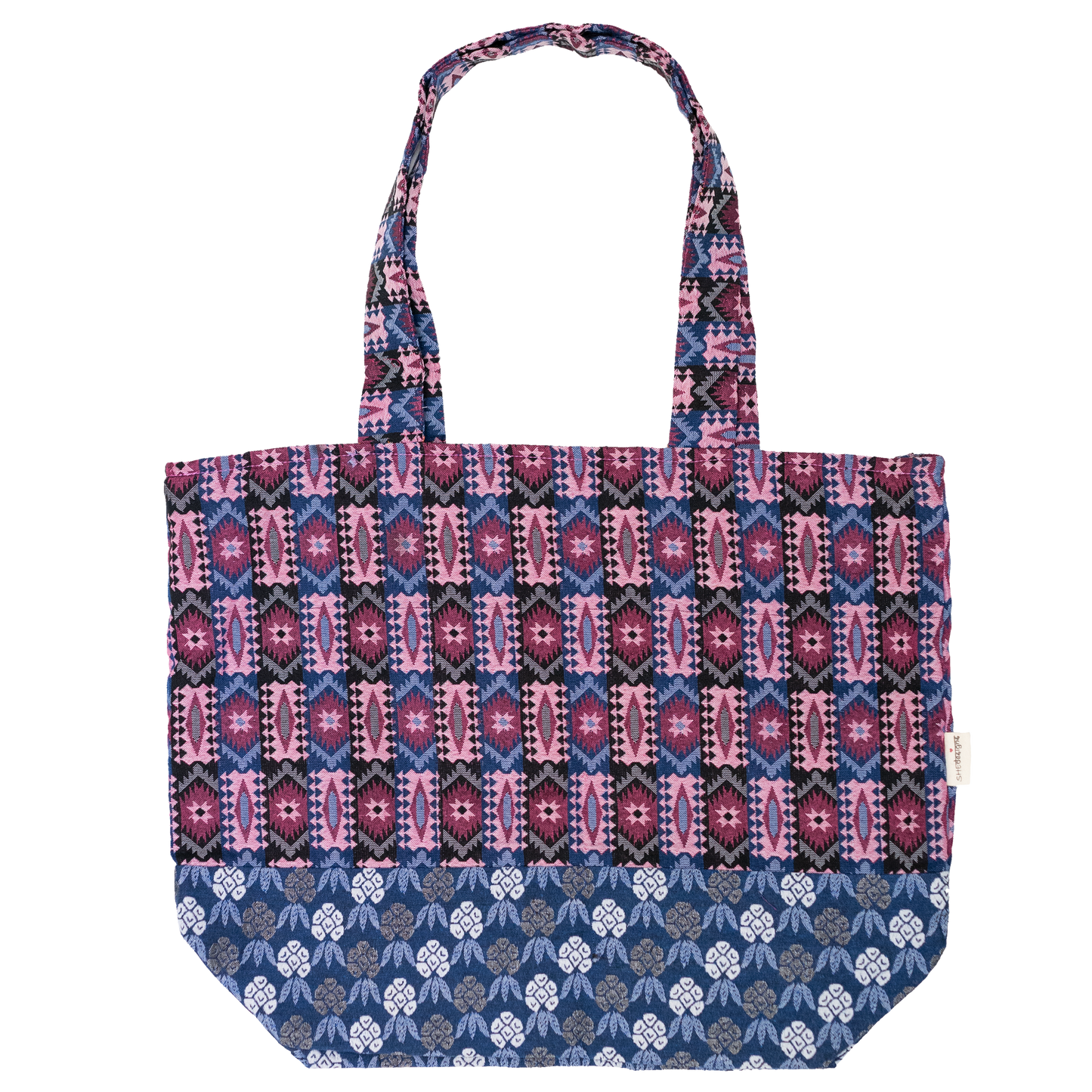 Large Two-Fabric Tote