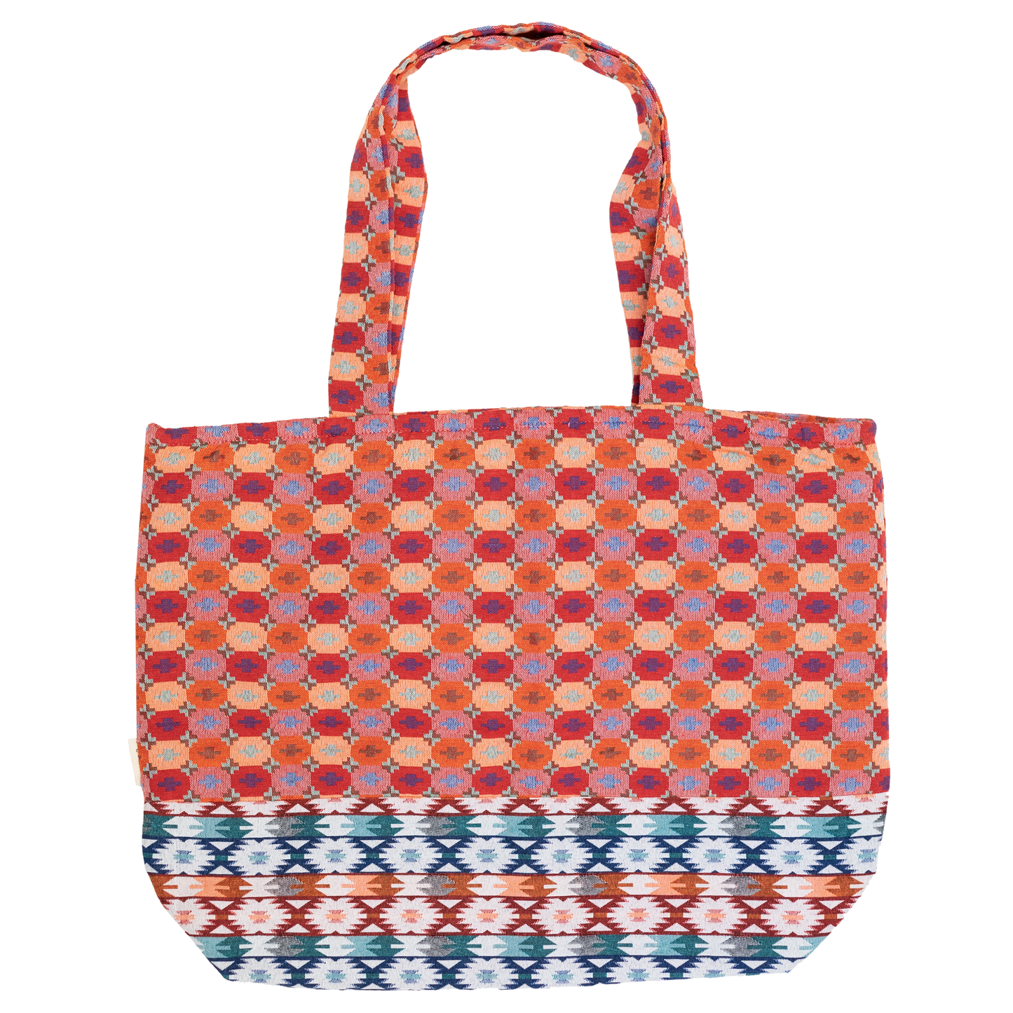 Large Two-Fabric Tote