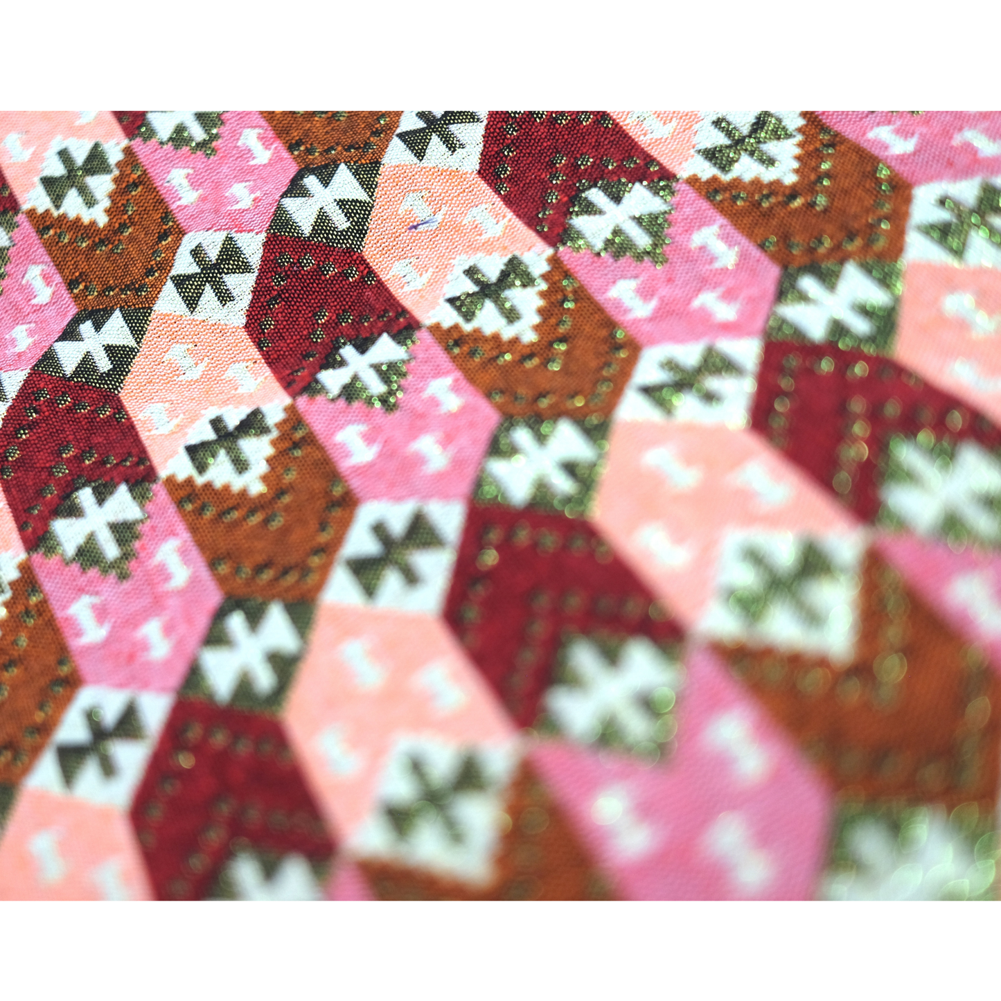 Set of 3 Zippered Dhaka Fabric Bags