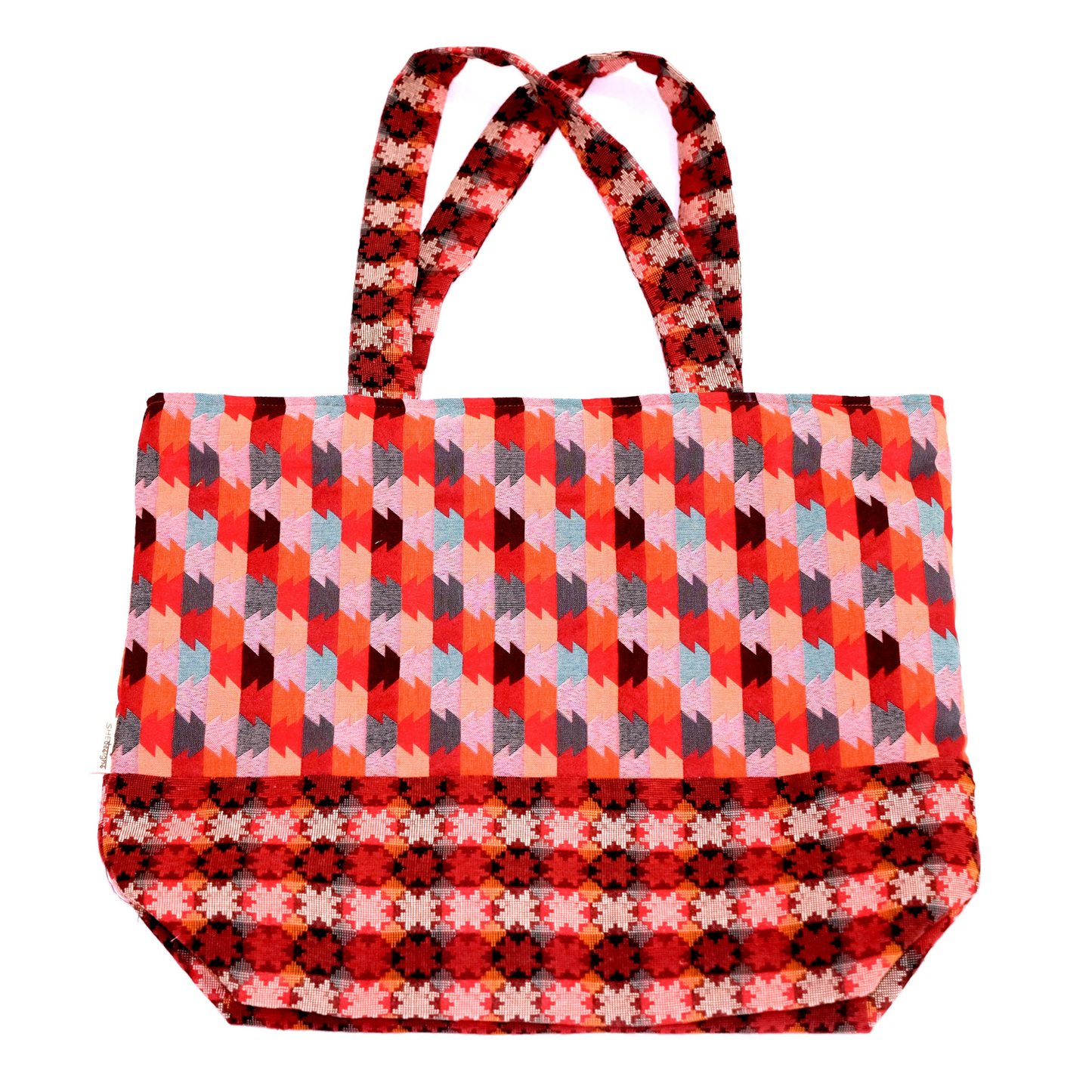 Large Two-Fabric Tote